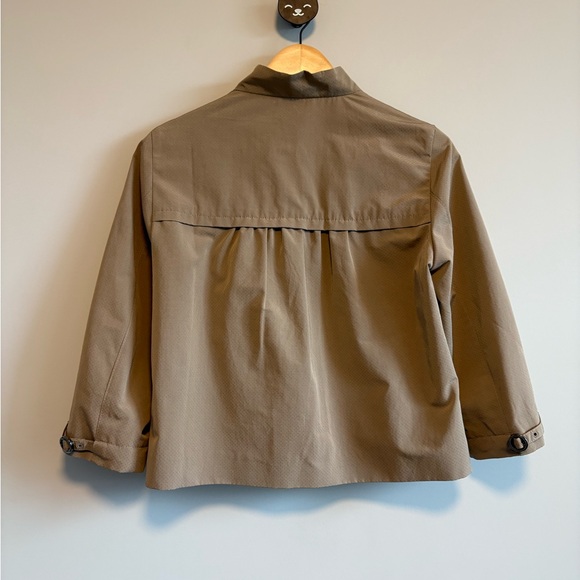 Boss Hugo Boss Tan Perforated Pleated Jacket | Size 6 - Picture 5 of 9